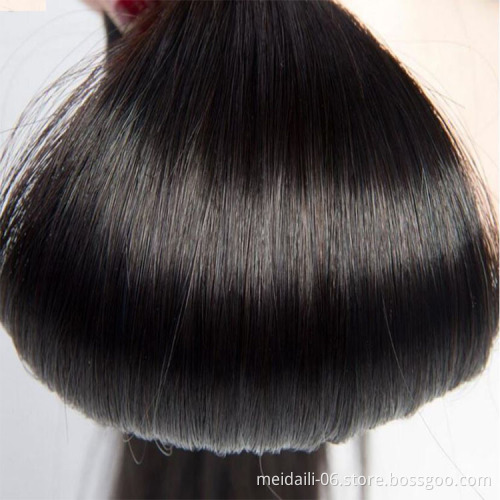 360 Closure Remy Hair Human Cuticle Aligned Bundles Brazilian Mink 100 Profession Black Light Body Dark